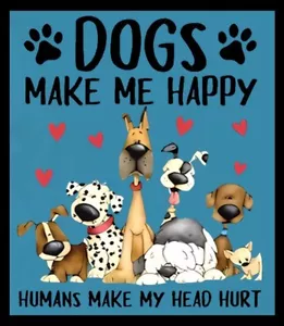 Dogs Make Me Happy Humans Make My Head Hurt Refrigerator Fridge MAGNET - Picture 1 of 1