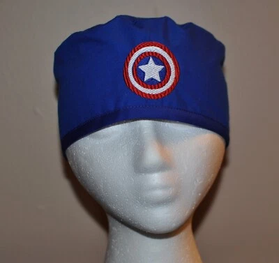 Men's Superhero Marvel Captain America Embroidered Scrub Hat -One size fits most - Image 1 of 3