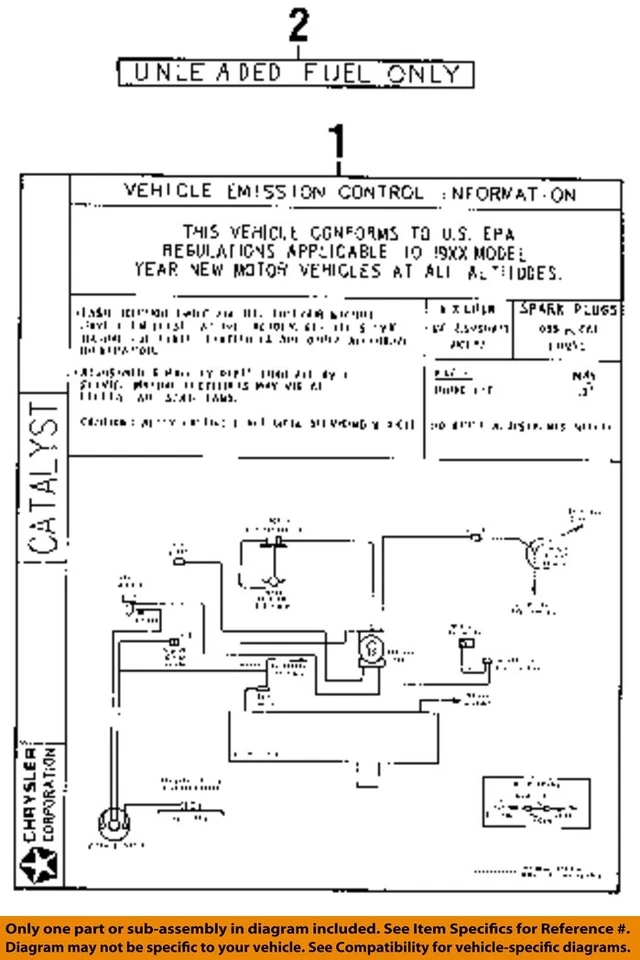 CHRYSLER OEM 87-04 300M Information Labels Labels-Info Label 4592114 - Image 1 of 1