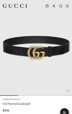 Auténtico cinturón Gucci GG Marmont talla 44 pulgadas Foto 1 de 4