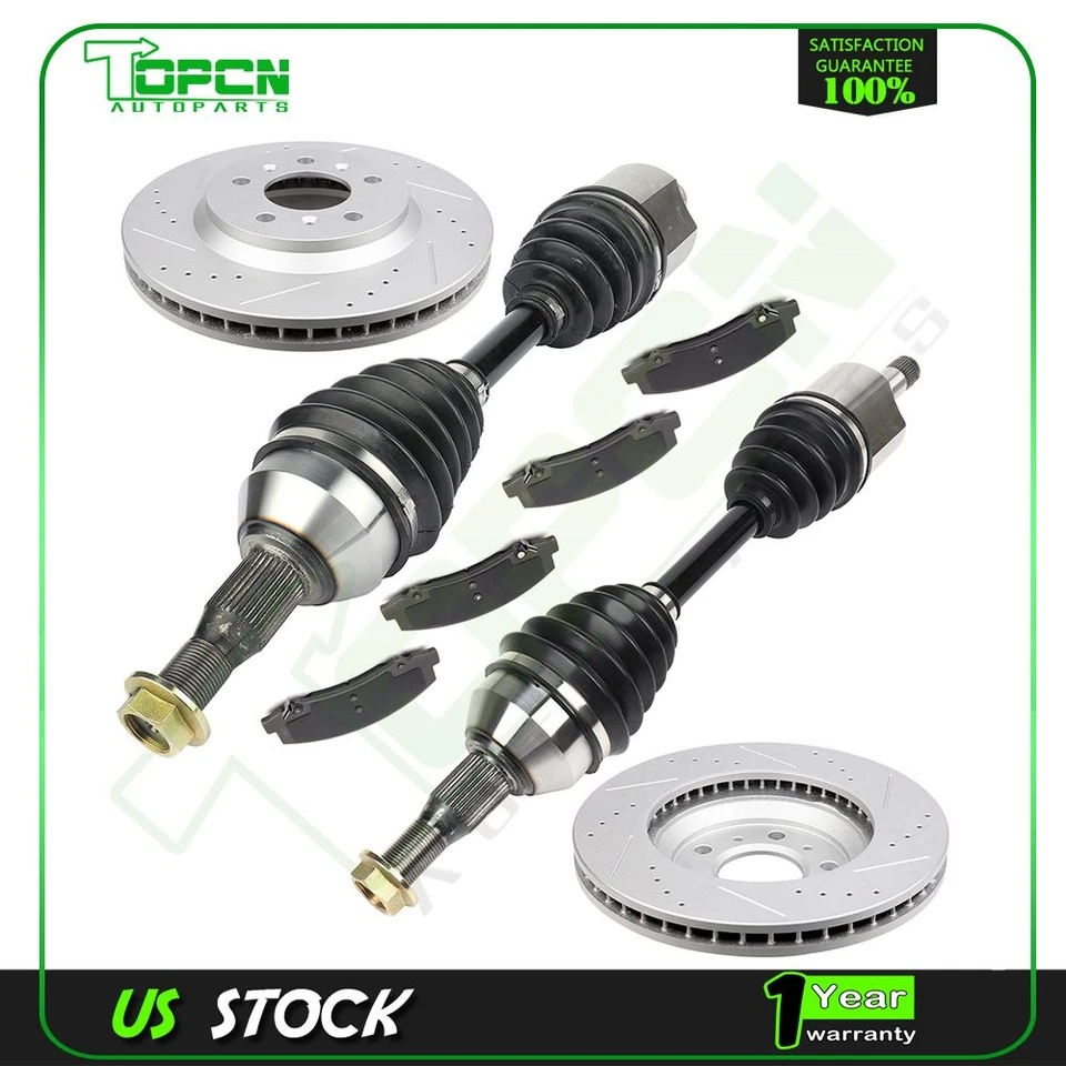 Front CV Axle Brake Pads & Rotors Fit for 2006-2007 Chevrolet Monte Carlo Foto 1 de 4