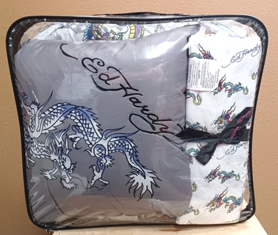 Juego de edredón Ed Hardy Dragon, impresión de tatuaje de tigre 8p KING, fundas, hojas, almohada Foto 1 de 4