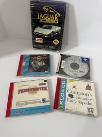 Sega CD Game Lot w/ Jaguar XJ220, Prize Fighter, After Burner III, Encyclopedia
