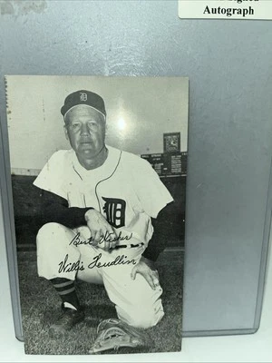 Willis Hudlin Autographed Photo Postcard MLB Detroit Tigers Baseball - Image 1 of 4