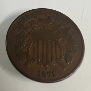 1871 2 Cent Piece - Nice Condition! Better Date! - Picture 1 of 2