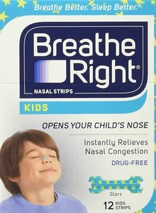 12 tiras nasales BREATHE RIGHT para niños niños tamaño niño banda nariz rito respiratorio - Imagen 1 de 1
