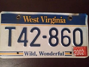 WEST VIRGINIA~PLACA DE LICENCIA~ETIQUETA - Imagen 1 de 1
