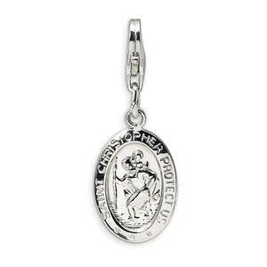 St Christopher Medal Charm .925 Sterling Silver Click On Amore La Vita - Picture 1 of 1