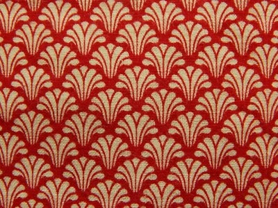TINY SEASHELLS Red Calico Fabric, 1.5 yds x 45" Vtg 1989 N. T. T.~  Quilt Craft - Image 1 of 4