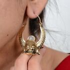 Buddha Brass Boho Gypsy Ethnic Tribal Fulani Gold Plated Hoop Earrings Gf3