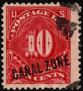 Canal Zone Stamp Scott # J3 Used F-VF - 10 Cents Carmine Rose Postage Due Issue - Picture 1 of 1