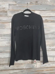 Moschino Studded Black Crewneck Sweatshirt Mens Size Large (vintage) - Picture 1 of 8