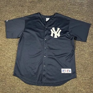 Camiseta de béisbol vintage de los 90 majestuosa de los Yankees de Nueva York para hombre XL hecha en EE. UU. - Imagen 1 de 10