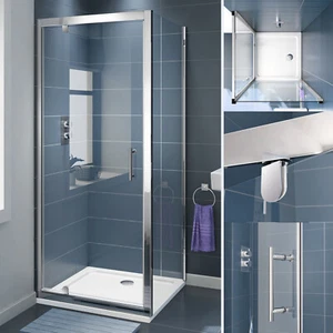 Framed Pivot Shower Screen Tempered Glass Enclosure 760/800/860/900/1000mm - Picture 1 of 18