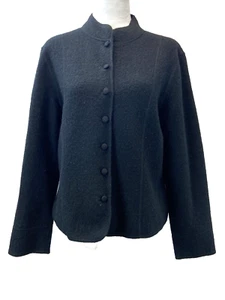 Talbots Jacket Blazer Womens Medium Black Wool Casual Carrier Party Vintage - Picture 1 of 11