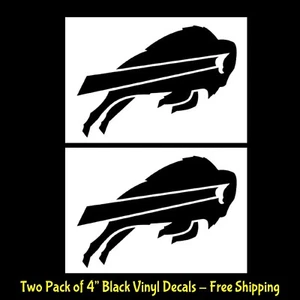 Buffalo Bills Doppelpack 4" schwarze Vinyl-Aufkleber Auto LKW Fenster Laptop Tablet - Bild 1 von 2