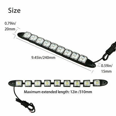 2* Auto LED Tagfahrlicht Blinker Tagfahrleuchten TÜV DRL Scheinwerfer Universal. - Bild 1 von 4