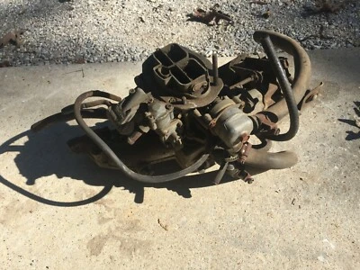 1989? Dodge Dayton Plymouth Dynasty intake manifold Holley throttle body 4 cyl - Image 1 of 4