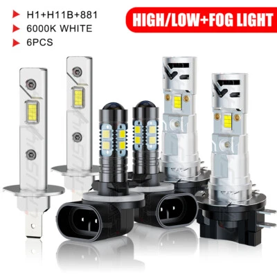 For Kia Forte5 2012-2013 LED Headlight High Low Beam+Fog Light Bulbs 6000K White - Image 1 of 4