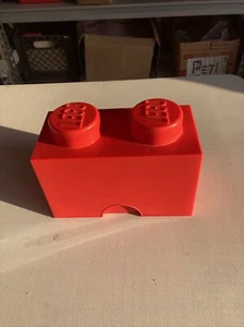 LEGO One 1x2 Stackable Brick Box Storage Block Container RED GUC 7.25" H - Picture 1 of 7