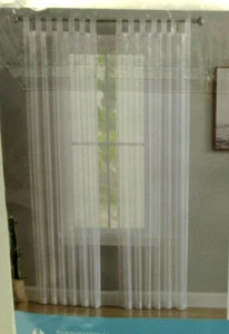 HLC.me Sheer Voile Curtains SET OF 2 WHITE 54'' W x 84'' L - Picture 1 of 3