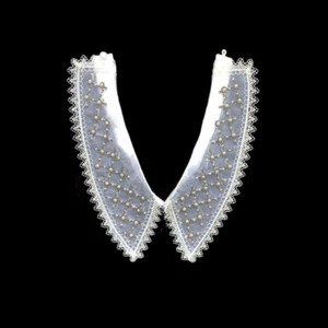 1PC Beaded Lace Trim Fake Collar Faux Pearl False Neck Accessories for DIY Shirt - Picture 1 of 6