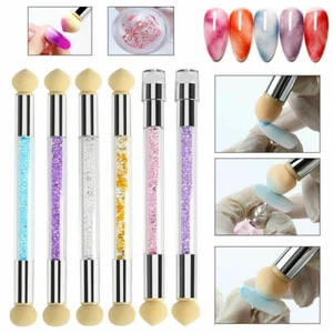 Sponge Heads Nail Pen Dual Tipped Ombre DIY Gradient Gel Color Nail Art Brush - Picture 1 of 20