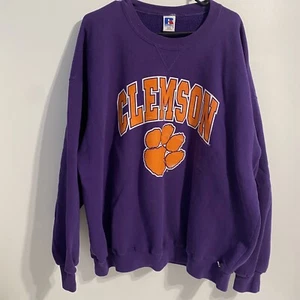 Clemson University Pullover mit Rundhalsausschnitt Russel Athletics lila großes Logo 3XL - Bild 1 von 6