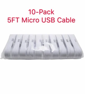 10-Pack 5 FT Fast Charging Micro USB Cable Cord FOR Samsung Galaxy S5 S7 S6 edge - Picture 1 of 5