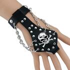 Gothic Skull Bracelet Ring Leather Bangle Link Chain Gothic Rock Cross Men
