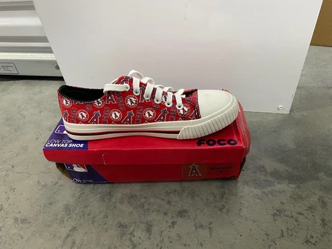 Foco Los Angeles Angels MLB Women Tie Up Sneakers sz 9 Cover