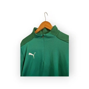 Puma Green Track Jacket Vintage Mens Half Zip Tracksuit Top Sportswear, size M - Picture 1 of 10