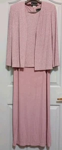 Alex Evenings 2 Piece Formal Long Dress Jacket Lilac Sparkly Silver Size 10 - Picture 1 of 11