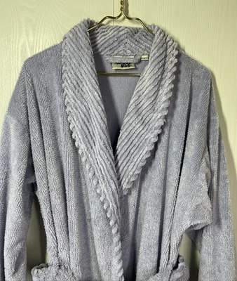 Charter Club Bata de Chenilla Mujer Grande Lavanda Corbata Cinturón Bolsillos Largo Acogedor Foto 1 de 4