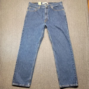Levis Jeans Mens 38x32 505 Regular Fit Straight Leg Medium Wash Blue Denim NEW - Picture 1 of 17