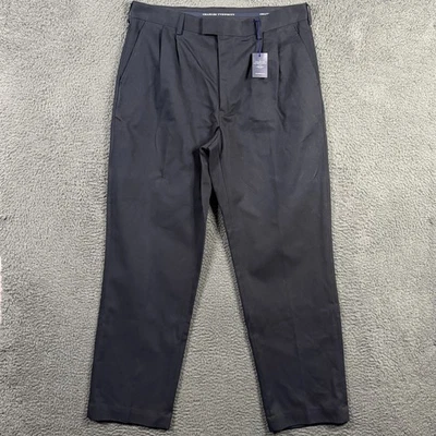 Pantalones chinos Charles Tyrwhitt para hombre 38x32 negros calce clásico plisados preppy nuevos con etiquetas Foto 1 de 4