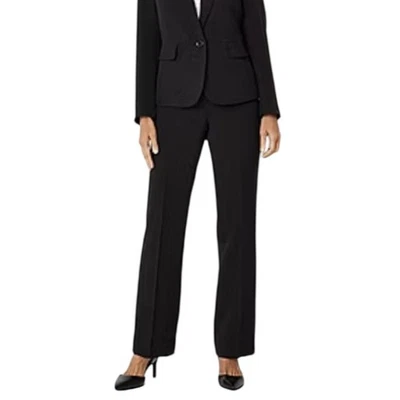 Le Suit Pants Womens 12 Black Lined Straight Leg Dress Work Career Office - Image 1 of 4