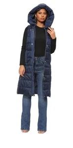 Ladies Puffer Long Gillet Size Small (8/10) - Picture 1 of 5