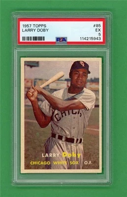 Tarjeta de béisbol 1957 Topps #85 Larry Doby ** PSA EX 5 ** Chicago White Sox de colección Foto 1 de 2