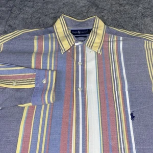 Vintage Polo Ralph Lauren The Big Hemd Herren Large mehrfarbig gestreift Colorblock - Bild 1 von 9