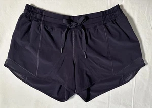 EUC🌟Lululemon Hotty Hot Short *Long *4” Size 8 Tall Black Grape Lined - Picture 1 of 5