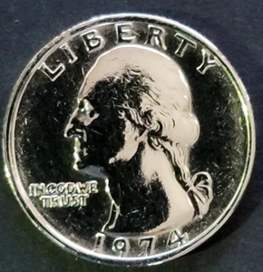 USA - 1/4 Dollar - 1974 -NM - Washington Quarter - Copper Nickle MS 25C - Picture 1 of 12