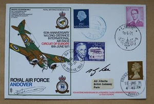 RAF ANDOVER BRISTOL BLENHEIM 1971 COVER SIGNED Lt COLONEL HENON FRENCH AIR FORCE - Picture 1 of 3
