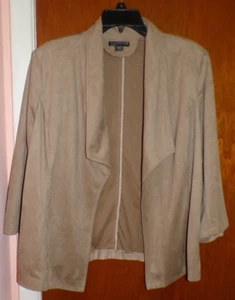 Covington, beige, open front, 3/4 sleeve, women's blazer, light jacket. Size 1X - Picture 1 of 8