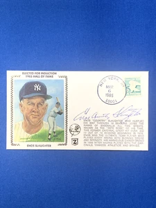 Enos Slaughter Autographed Elected For Induction 1985 HOF First Day Cover - Picture 1 of 2