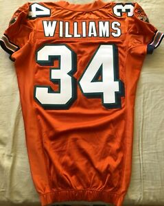 Ricky Williams Miami Dolphins 2005 authentic Reebok team issued orange 34 jersey