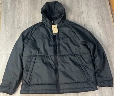 Nike Men’s Therma-FIT Fleece Lined Hooded Jacket Black Size XXL New DD6857-011 - Image 1 of 4