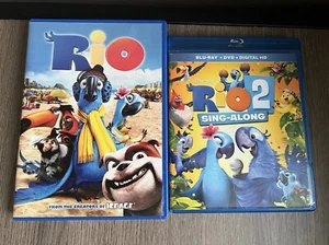 Lot of 2 - Rio 1 DVD & Rio2 Blu-ray + DVD w Slipcover - Picture 1 of 4