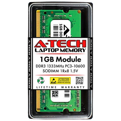 1GB DDR3-1333 SODIMM Micron MT8JTF12864HZ-1G4G1 Equivalent Laptop Memory RAM - Image 1 of 2