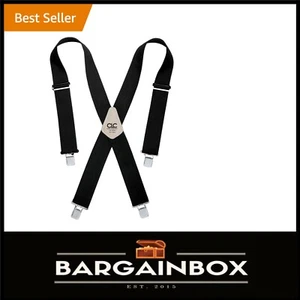 Durable Adjustable Suspenders with Elastic Straps - Classic Black Work Style - Picture 1 of 2
